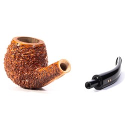 Pipa in Radica Radice Rind Rusticata Bent Apple