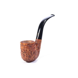 Pipa in Radica Radice Rind Rusticata Bent Billiard