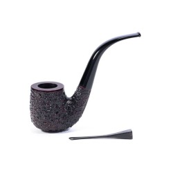Briar Pipe Radice Rind Rusticated Bent Billiard