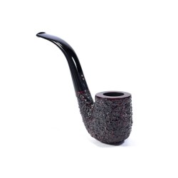 Pipa in Radica Radice Rind Rusticata Bent Billiard