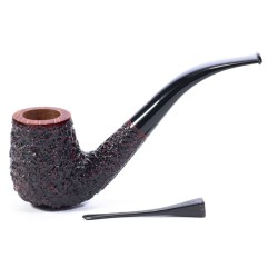 Pipa in Radica Radice Rind Rusticata Bent Billiard