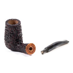 Briar Pipe Radice Rind Rusticated Bent Chimney