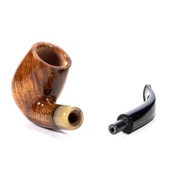 Pipe Chacom Olive Horn Smooth Mod. 42 Bent Billiard