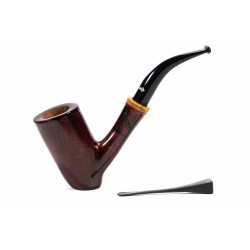 Briar Pipe Santambrogio Red Smooth Bent Billiard