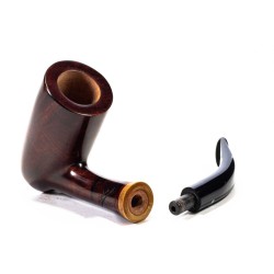 Briar Pipe Santambrogio Red Smooth Bent Billiard