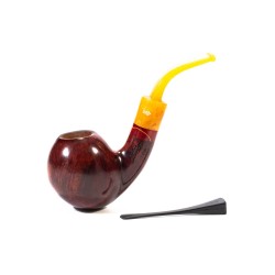 Briar Pipe Santambrogio Red Smooth Bent Apple