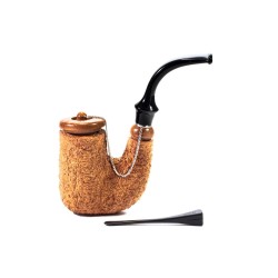 Pipe Brebbia Oom Paul Rusticated Natural Hungarian