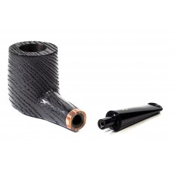 Bog Oak Pipe Radice Sandblasted Billiard