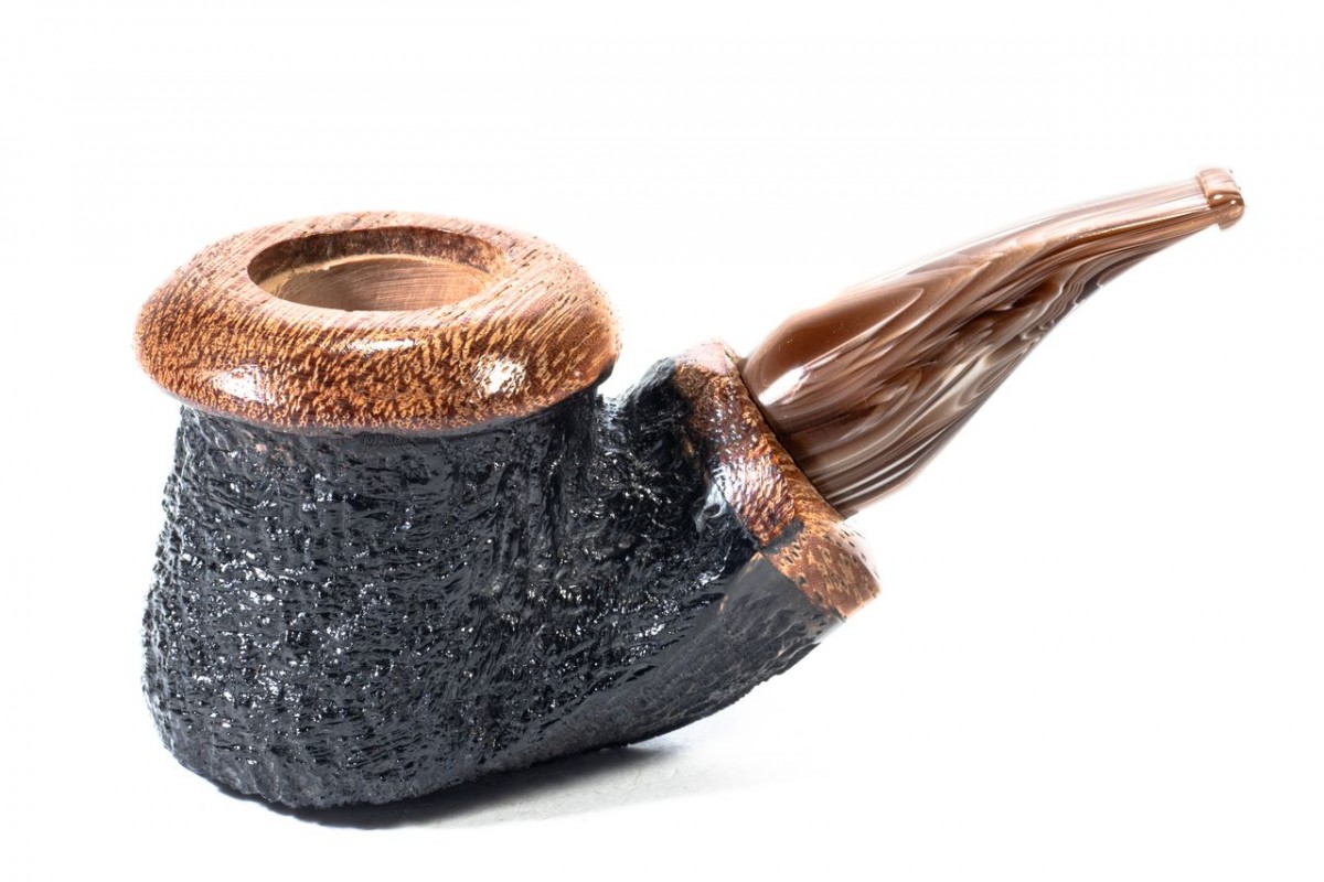 Pipe Armellini Botero Rusticated Chubby Bent Pot Pipe Armellini Botero Rusticated Chubby Bent Pot