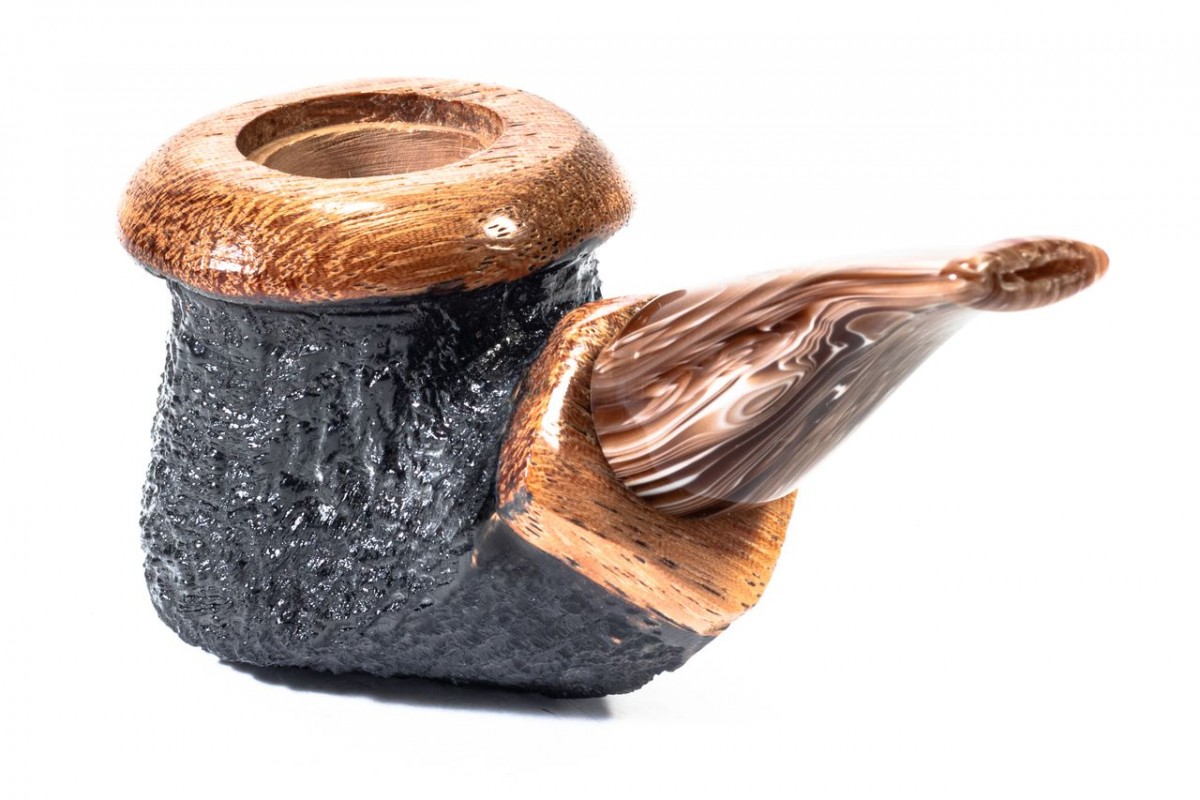 Pipe Armellini Botero Rusticated Chubby Bent Pot Pipe Armellini Botero Rusticated Chubby Bent Pot