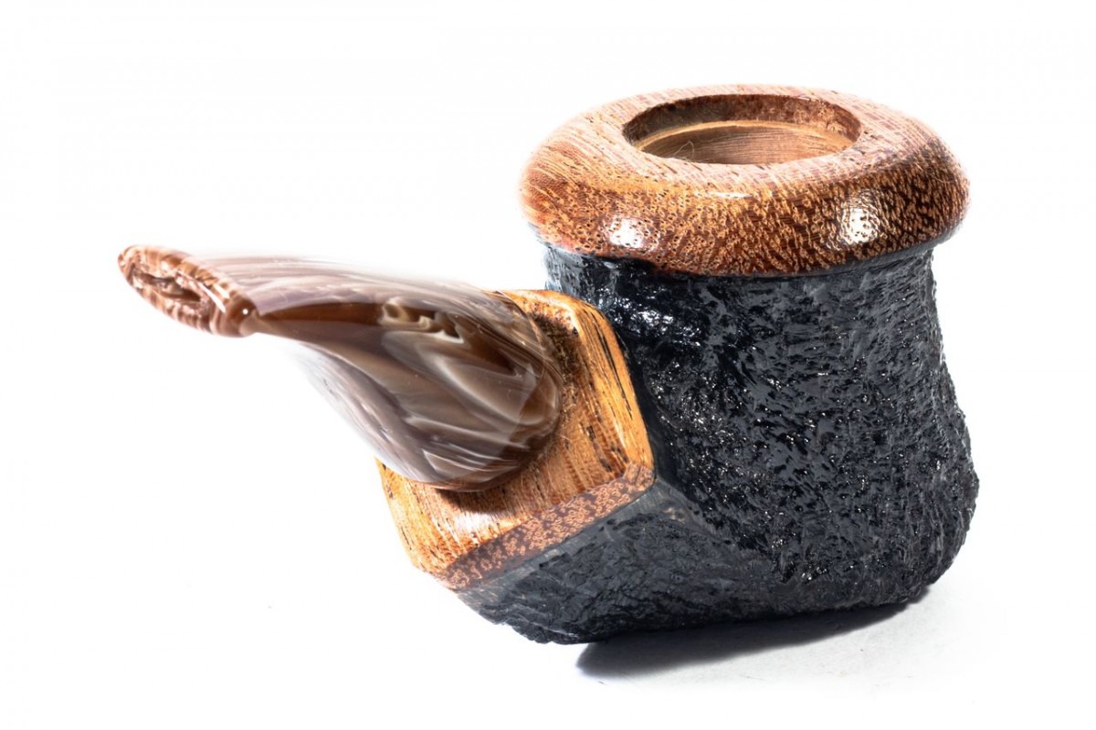 Pipe Armellini Botero Rusticated Chubby Bent Pot Pipe Armellini Botero Rusticated Chubby Bent Pot