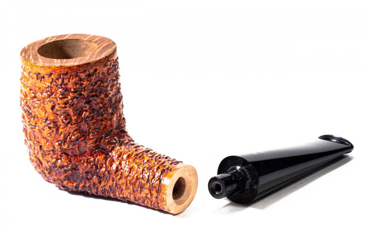 Pipa in Radica Radice Rind Rusticata Billiard Pipa in Radica Radice Rind Rusticata Billiard