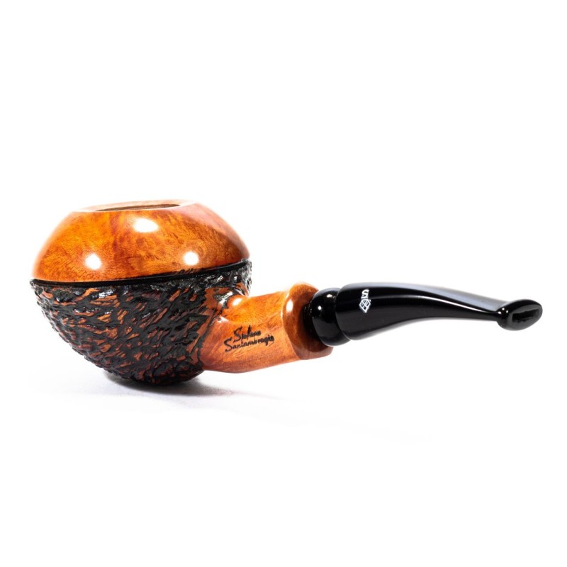 Pipa Santambrogio Rusticata Bent Rhodesian Pipa Santambrogio Rusticata Bent Rhodesian