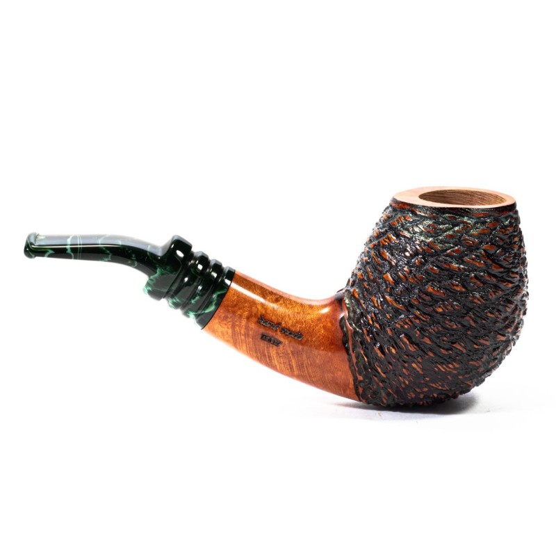 Pipa in Radica Santambrogio Rusticata Bent Pipa in Radica Santambrogio Rusticata Bent