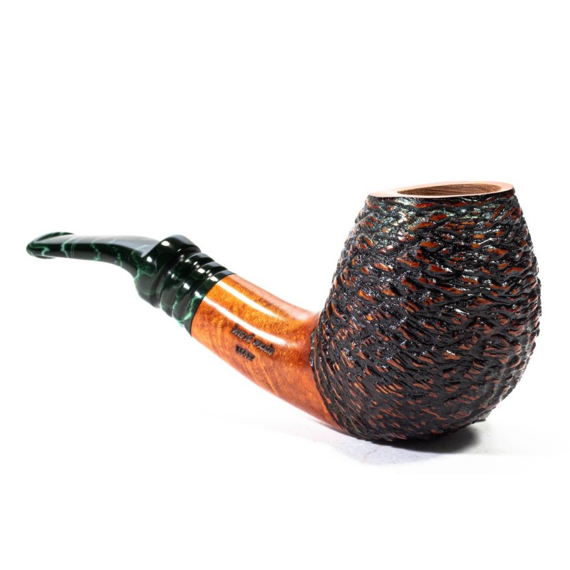 Pipa in Radica Santambrogio Rusticata Bent Pipa in Radica Santambrogio Rusticata Bent