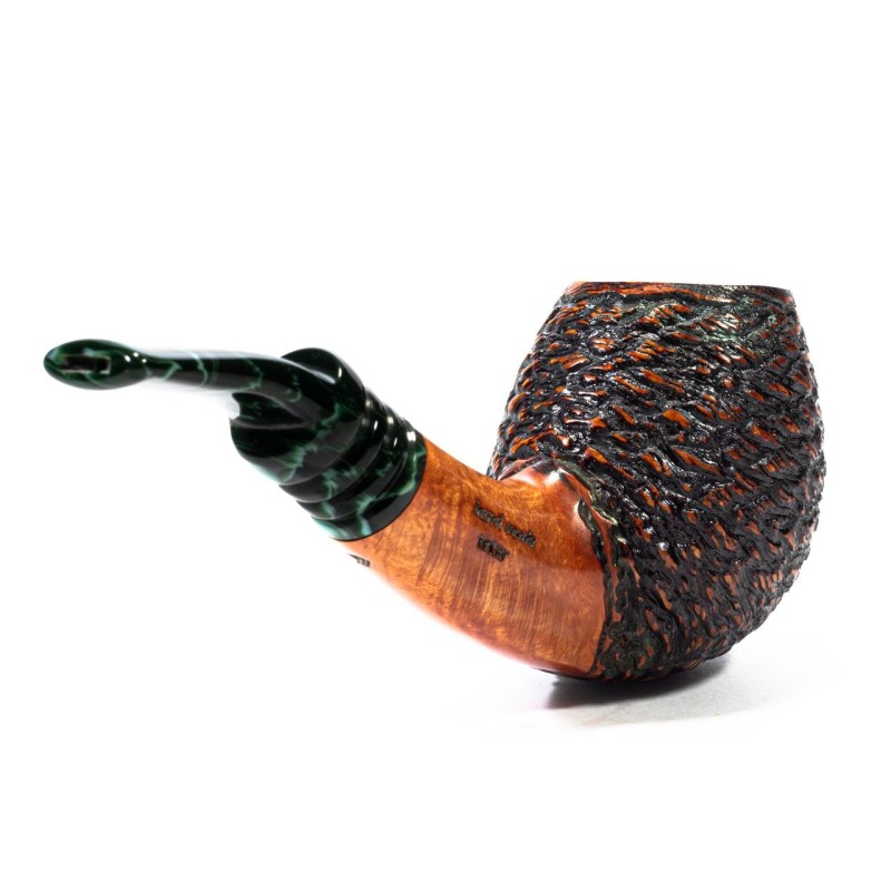 Pipa in Radica Santambrogio Rusticata Bent Pipa in Radica Santambrogio Rusticata Bent