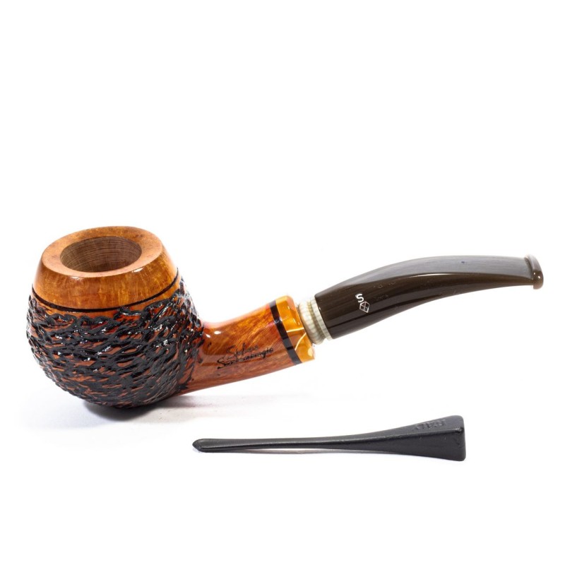 Pipa Santambrogio Rusticata Bent Apple Pipa Santambrogio Rusticata Bent Apple