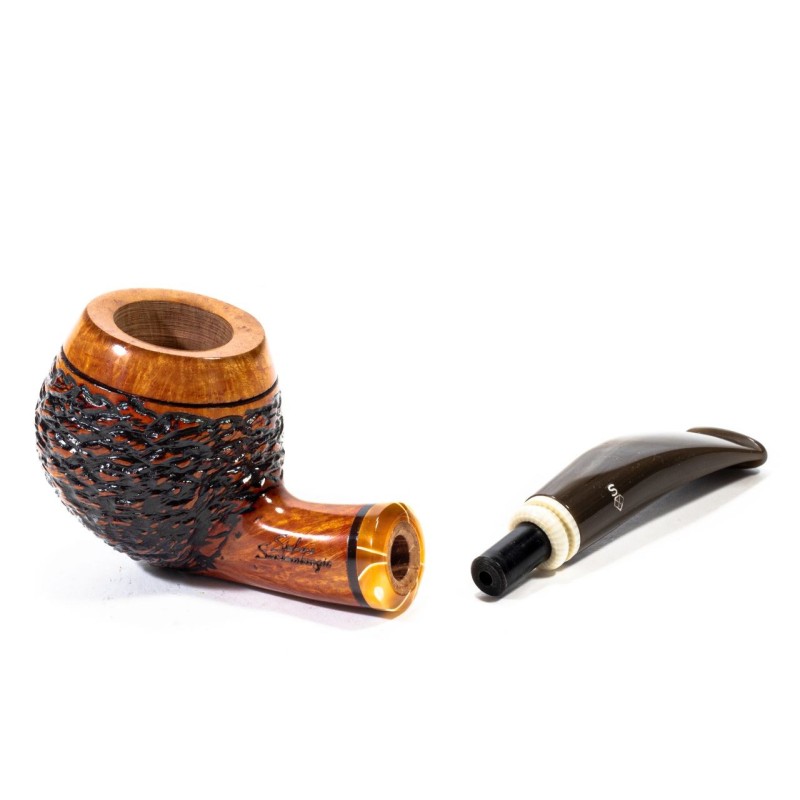 Pipa Santambrogio Rusticata Bent Apple Pipa Santambrogio Rusticata Bent Apple