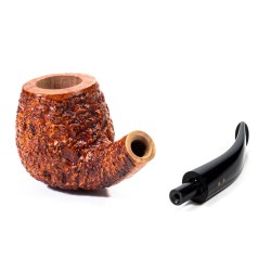Briar Pipe Radice Rind Rusticated Bent Apple