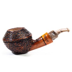 Pipe Santambrogio Rusticated Bent Rhodesian