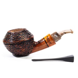 Pipe Santambrogio Rusticated Bent Rhodesian