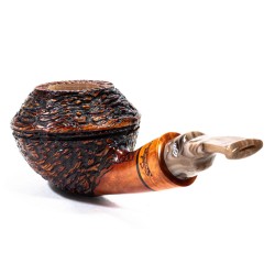 Pipe Santambrogio Rusticated Bent Rhodesian