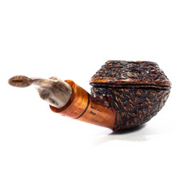 Pipe Santambrogio Rusticated Bent Rhodesian