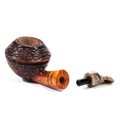 Pipe Santambrogio Rusticated Bent Rhodesian