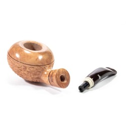 Pipe Santambrogio Rusticated Natural Bent Tomato