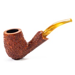 Pipa in Radica Radice Rind Rusticata Bent Billiard