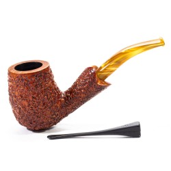 Pipa in Radica Radice Rind Rusticata Bent Billiard