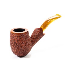 Pipa in Radica Radice Rind Rusticata Bent Billiard