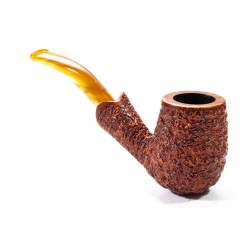 Pipa in Radica Radice Rind Rusticata Bent Billiard