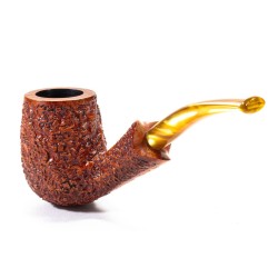 Pipa in Radica Radice Rind Rusticata Bent Billiard