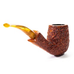 Pipa in Radica Radice Rind Rusticata Bent Billiard