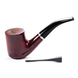 Pipa in Radica Radice Rubino Liscia Bent Billiard