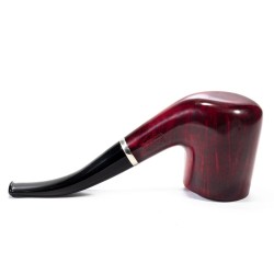 Pipa in Radica Radice Rubino Liscia Bent Billiard