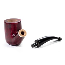Pipa in Radica Radice Rubino Liscia Bent Billiard