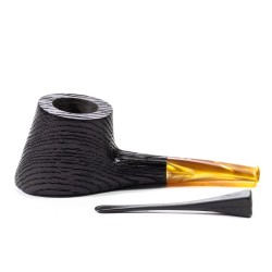 Bog Oak Pipe Radice Sandblasted Pot