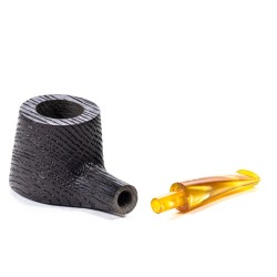 Bog Oak Pipe Radice Sandblasted Pot