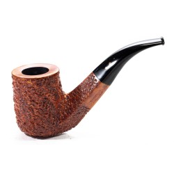 Briar Pipe Radice Rind Rusticated Bent Billiard