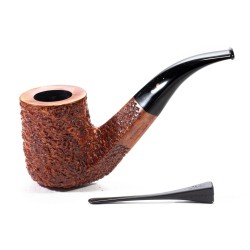 Pipa in Radica Radice Rind Rusticata Bent Billiard