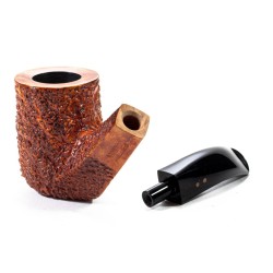 Pipa in Radica Radice Rind Rusticata Bent Billiard