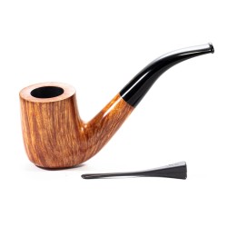 Pipa in Radica Radice Clear Liscia Bent Billiard