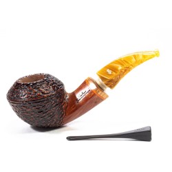 Pipe Santambrogio Rusticated Bent Rhodesian