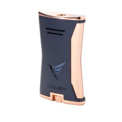 Accendino Jet Flame Colibri Slim Navy Blue Golden Rose