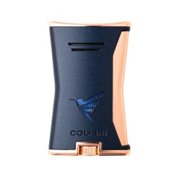 Accendino Jet Flame Colibri Slim Navy Blue Golden Rose