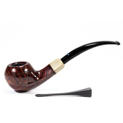 Pipa Sasieni 4 Dot Walnut Liscia Bent Rhodesian