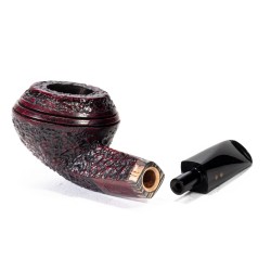 Briar Pipe Radice Rind Rusticated Bent Rhodesian