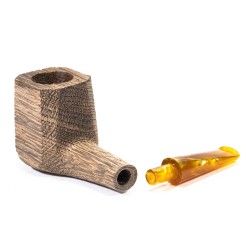Bog Oak Pipe Radice Sandblasted Square Panel